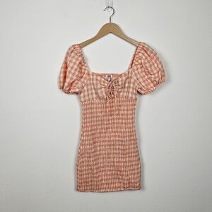 Emory Park Adelaide Mini Dress Salmon / Cream NWT Size S